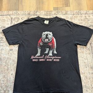 Comfort Colors Black UGA University Of Georgia Bulldog Champion T-Shirt